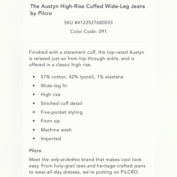 High Rise Cuffed Wide Leg Jeans - Picture 4 of 5